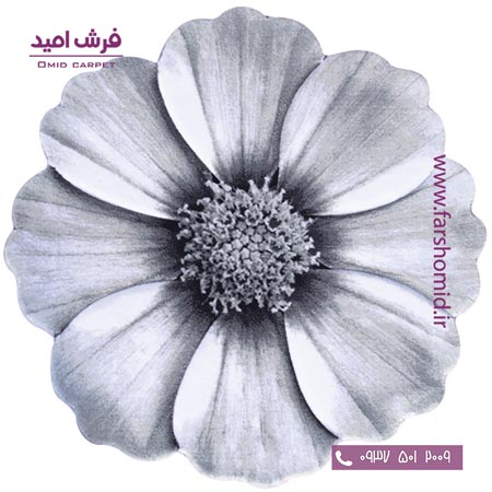 پادری دایره قطر ۱ متر گلپر طوسی زرباف