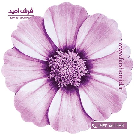 پادری دایره قطر ۱ متر گلپر بنفش یاسی زرباف