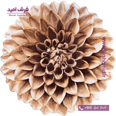 پادری دایره قطر ۱ متر گل میخک قهوه ای شکلاتی زرباف