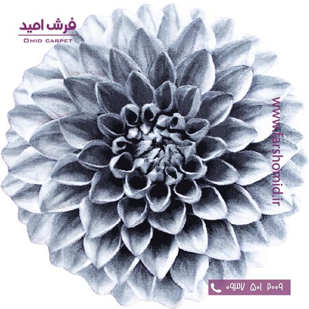 پادری دایره قطر ۱ متر گل میخک طوسی زرباف