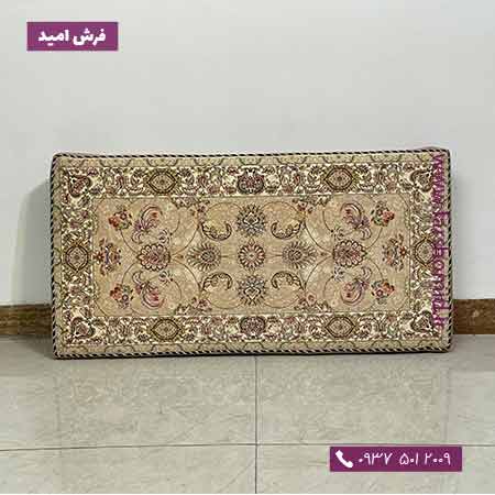 یک جفت پشتی ابری 50 در 100 طرح افشان سلطنتی کرم صدفی  1500 شانه خاطره کویر