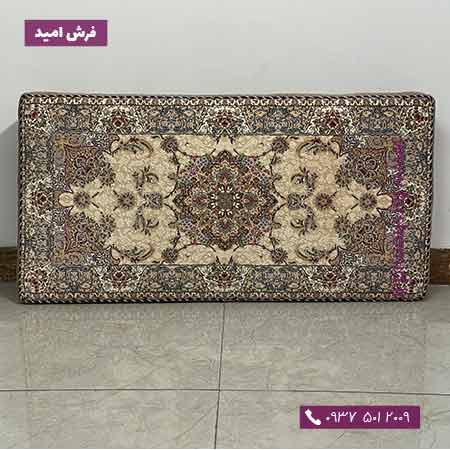 یک جفت پشتی ابری 50 در 100 طرح اصفهان کرم صدفی 1500 شانه خاطره کویر