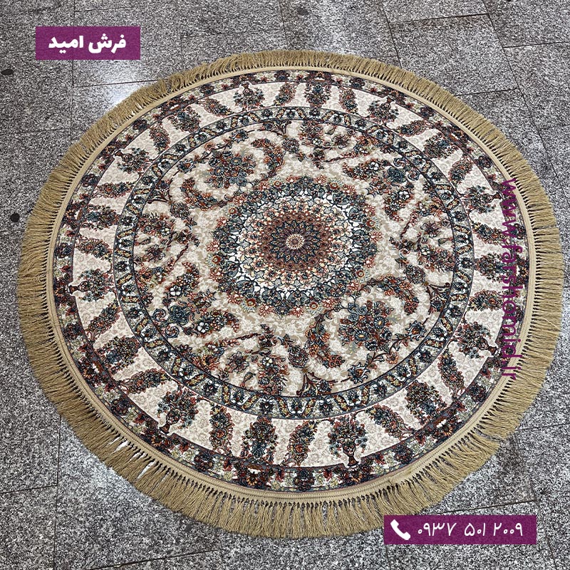 فرش ماشینی دایره برجسته 1000 شانه 8 رنگ اختر فیلی فرش محتشم