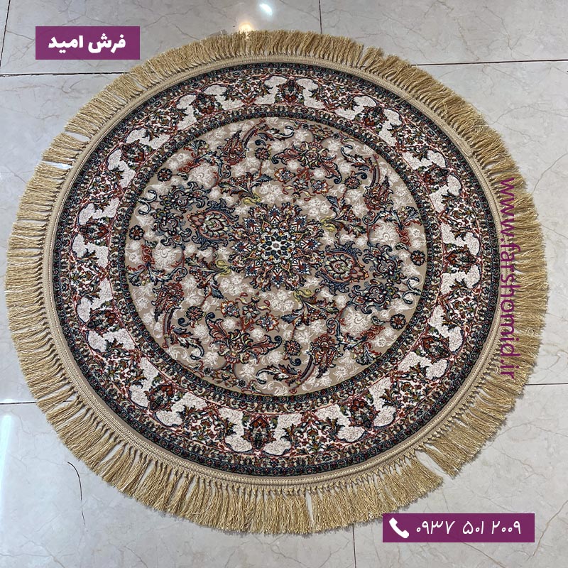 فرش ماشینی دایره برجسته 1000 شانه 8 رنگ کیهان فیلی فرش محتشم