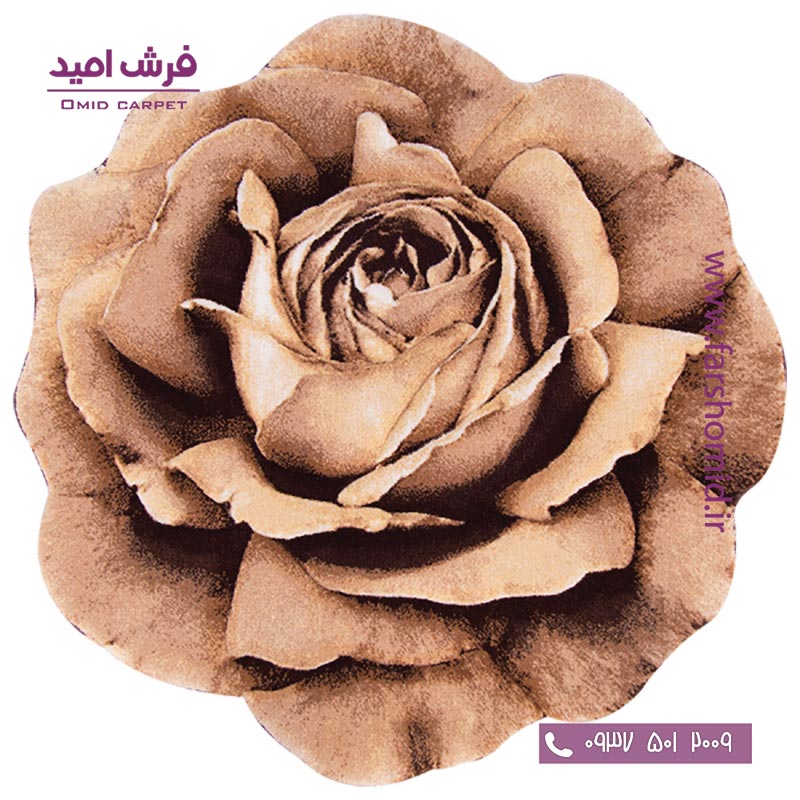 پادری دایره قطر ۱ متر رز مینیاتوری قهوه ای شکلاتی زرباف