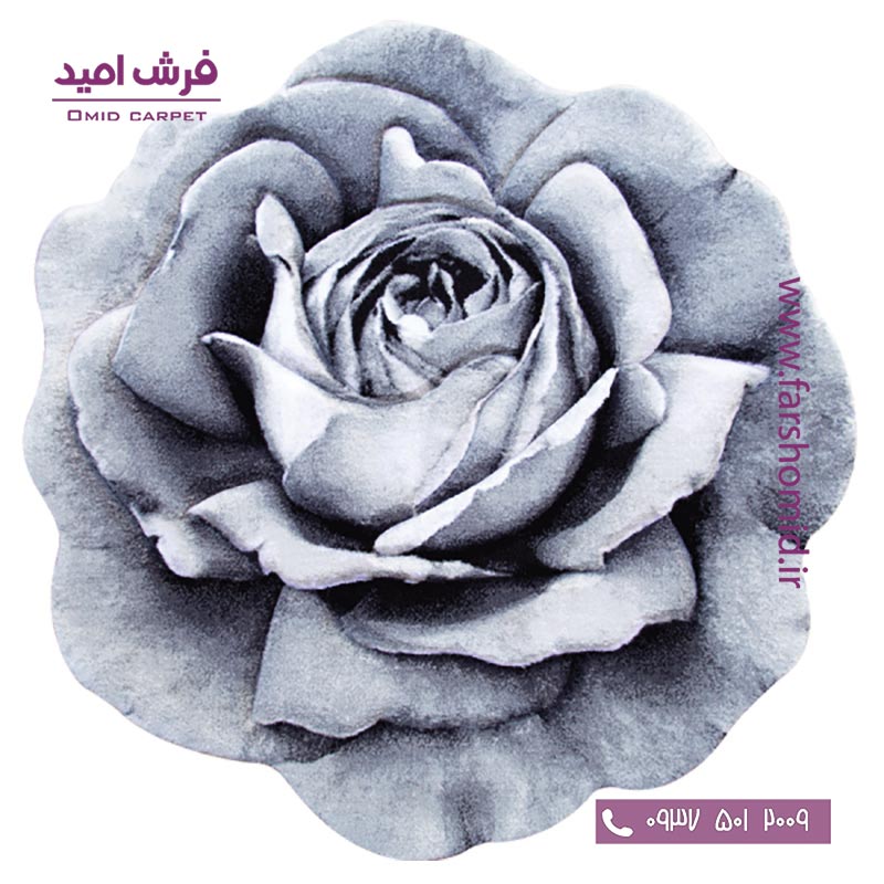 پادری دایره قطر ۱ متر رز مینیاتوری طوسی زرباف