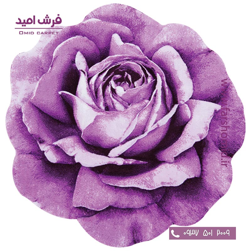 پادری دایره قطر ۱ متر رز مینیاتوری بنفش یاسی زرباف