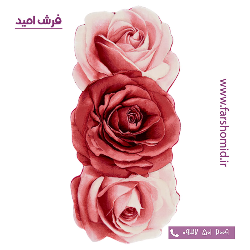 فرش مدرن راهرویی 75 در 160 رز مینیاتوری قرمز زرباف