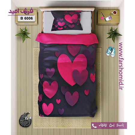 ست روتختی اسپرت 6 تکه اولدوز طرح قلب صورتی کد B 6006