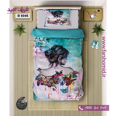 ست روتختی اسپرت 6 تکه اولدوز طرح زن و پروانه ها کد B 6046