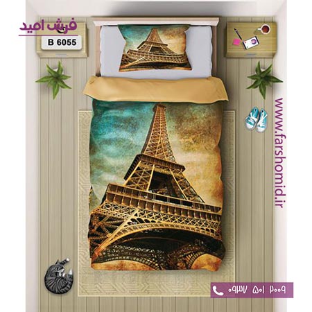 ست روتختی اسپرت 6 تکه اولدوز طرح برج ایفل کد B 6055