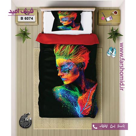 ست روتختی اسپرت 6 تکه اولدوز طرح زن رنگارنگ کد B 6074