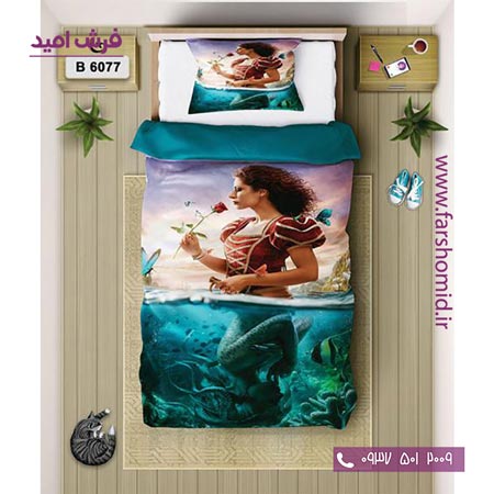 ست روتختی اسپرت 6 تکه اولدوز طرح دختر دریا کد B 6077