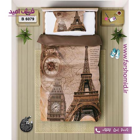 ست روتختی اسپرت 6 تکه اولدوز طرح برج ایفل و بیگ بن کد B 6079