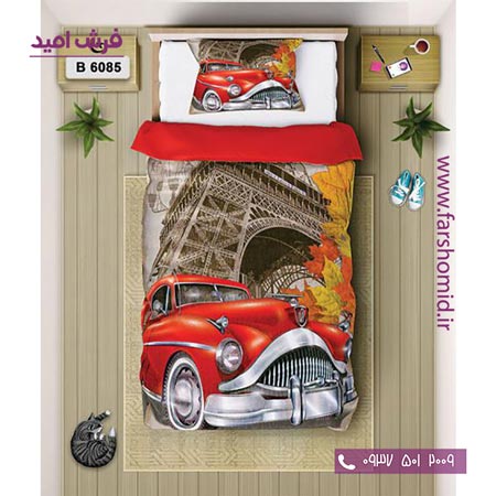 ست روتختی اسپرت 6 تکه اولدوز طرح ماشین کلاسیک کد B 6085