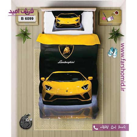 ست روتختی اسپرت 6 تکه اولدوز طرح ماشین لامبورگینی کد B 6099