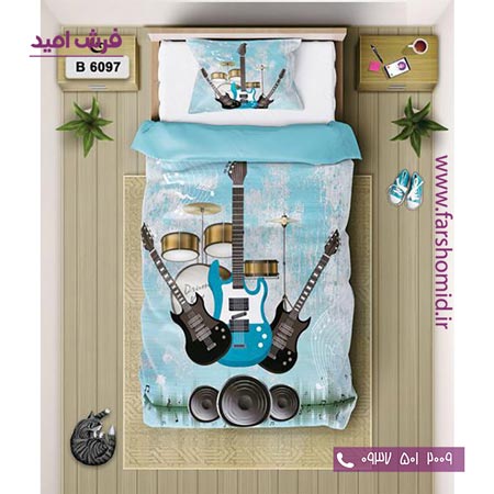 ست روتختی اسپرت 6 تکه اولدوز طرح آلات موسیقی کد B 6097