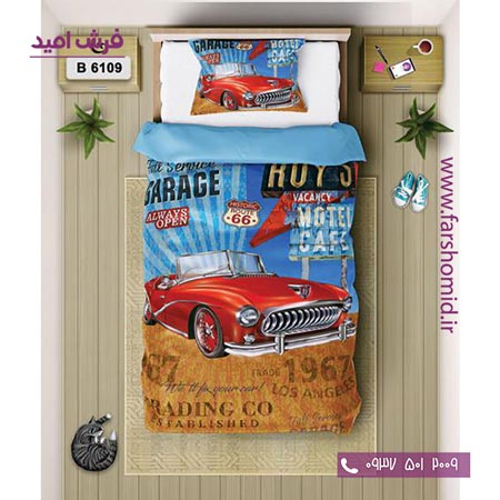 ست روتختی اسپرت 6 تکه اولدوز طرح ماشین آنتیک کد B 6109