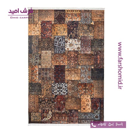 700 شانه طرح چهل تکه 100501 قهوه ای  کلاریس محتشم