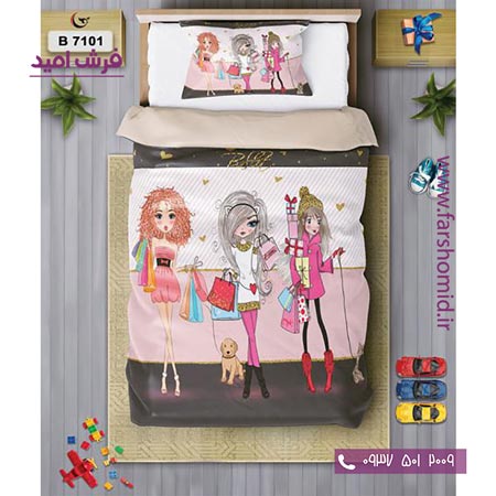 ست روتختی کودک و نوجوان 6 تکه اولدوز دختران خوشتیپ کد B 7101