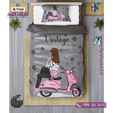 ست روتختی کودک و نوجوان 6 تکه اولدوز دختر موتور سوار کد B 7144