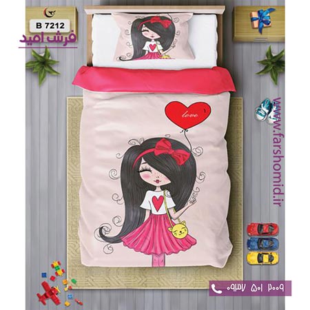 ست روتختی کودک و نوجوان 6 تکه اولدوز دختر بادکنکی کد B 7212