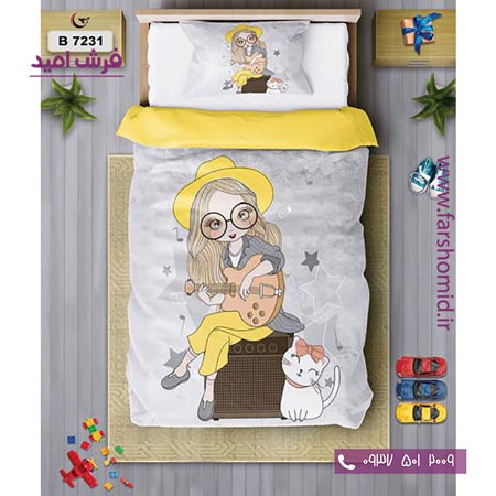 ست روتختی کودک و نوجوان 6 تکه اولدوز دختر گیتارزن کد B 7231