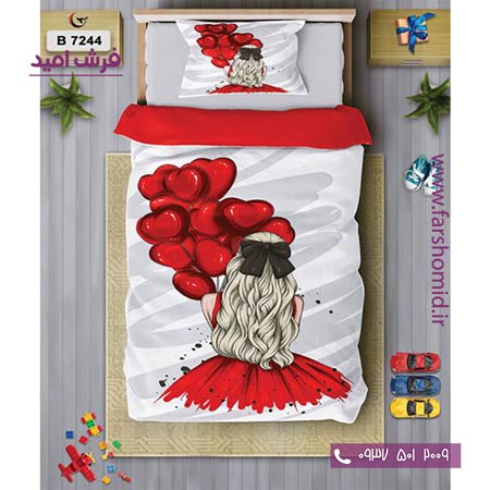 ست روتختی کودک و نوجوان 6 تکه اولدوز دختر بادکنکی کد B 7244