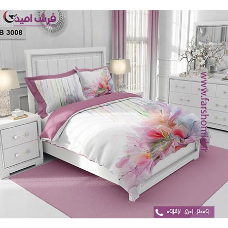 ست روتختی طرح گل 6 تکه اولدوز گل آبرنگ کد B 3008