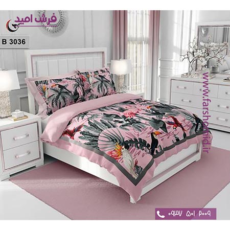 ست روتختی طرح گل 6 تکه اولدوز باغ پرندگان کد B 3036