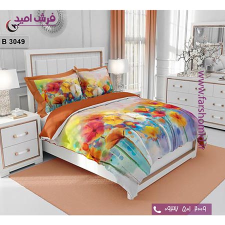 ست روتختی طرح گل 6 تکه اولدوز گل آبرنگ کد B 3049