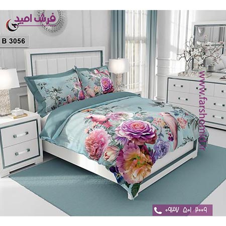 ست روتختی طرح گل 6 تکه اولدوز گل و پرنده کد B 3056
