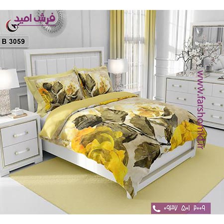 ست روتختی طرح گل 6 تکه اولدوز رز زرد کد B 3059