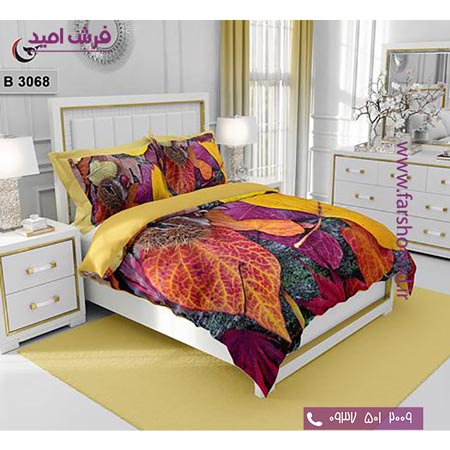 ست روتختی طرح گل 6 تکه اولدوز برگ پاییزی کد B 3068