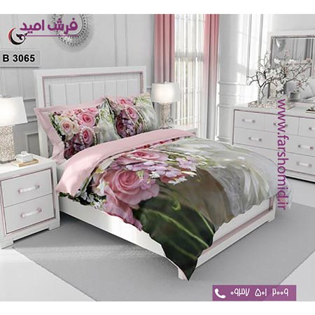 ست روتختی طرح گل 6 تکه اولدوز رز صورتی کد B 3065