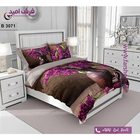 ست روتختی طرح گل 6 تکه اولدوز گل یاسمن در گلدان کد B 3071