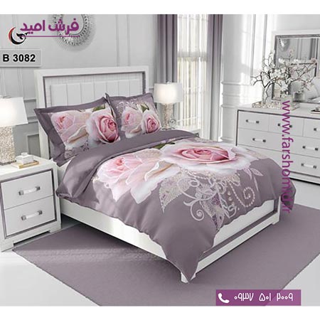 ست روتختی طرح گل 6 تکه اولدوز گل رز صورتی کد B 3082