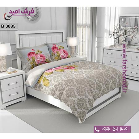 ست روتختی طرح گل 6 تکه اولدوز گل رز صورتی کد B 3085