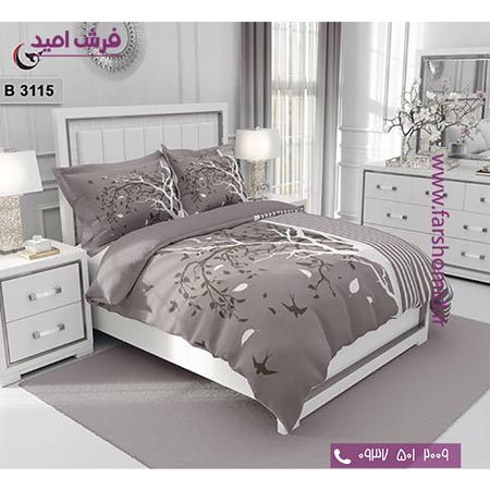 ست روتختی طرح گل 6 تکه اولدوز درخت و پرستو کد B 3115