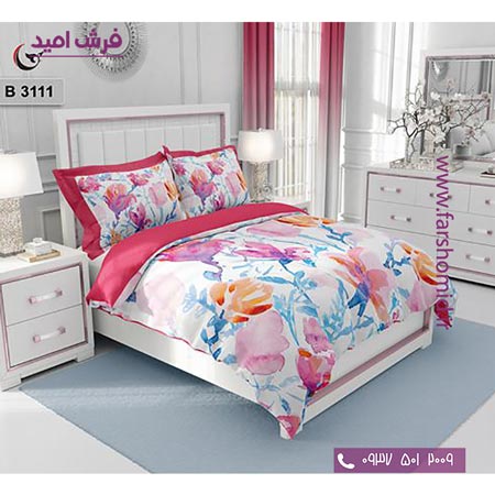 ست روتختی طرح گل 6 تکه اولدوز گل آبرنگ کد B 3111