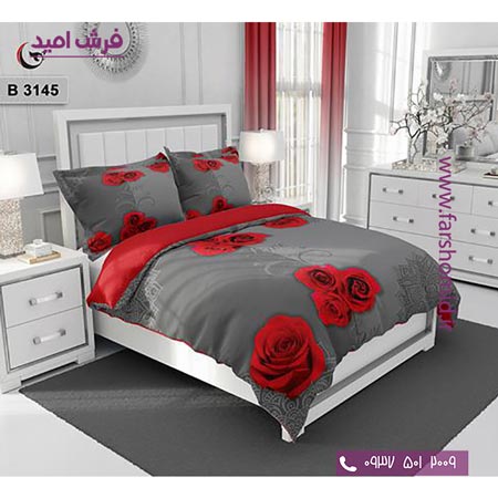 ست روتختی طرح گل 6 تکه اولدوز گل رز قرمز کد B 3145