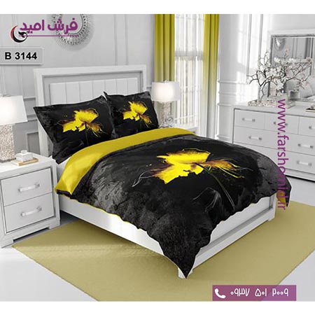 ست روتختی طرح گل 6 تکه اولدوز گل زرد کد B 3144