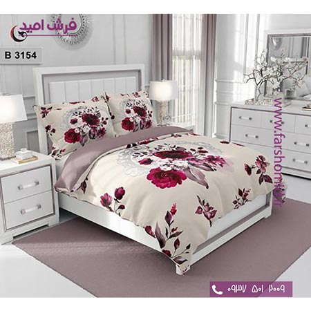 ست روتختی طرح گل 6 تکه اولدوز گل زرشکی کد B 3154