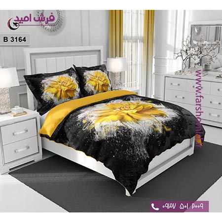 ست روتختی طرح گل 6 تکه اولدوز گل زرد کد B 3164