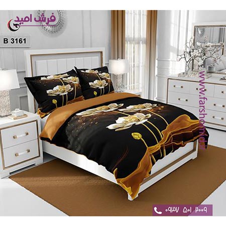 ست روتختی طرح گل 6 تکه اولدوز گل سفید کد B 3161