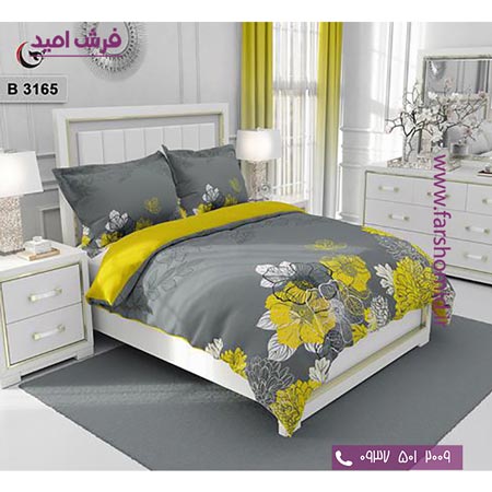 ست روتختی طرح گل 6 تکه اولدوز گل زرد کد B 3165