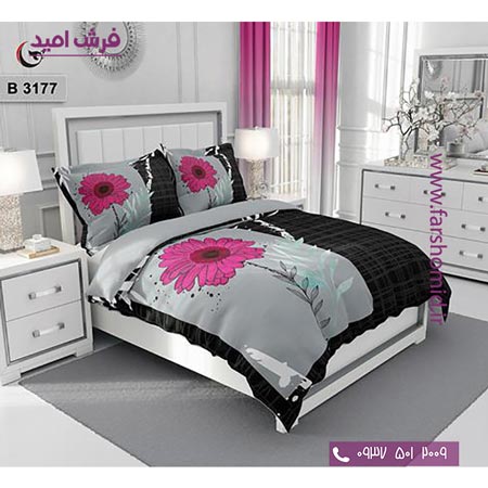 ست روتختی طرح گل 6 تکه اولدوز گل صورتی کد B 3177