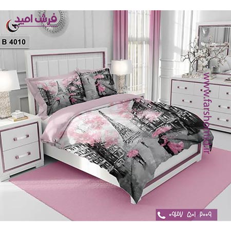 ست روتختی طرح هنری و برند 6 تکه اولدوز خیابان های پاریس کد B 4010