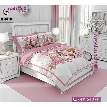 ست روتختی طرح هنری و برند 6 تکه اولدوز برج ایفل و دوچرخه کد B 4018