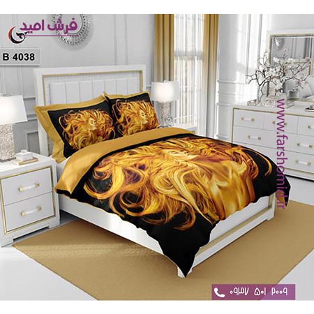 ست روتختی طرح هنری و برند 6 تکه اولدوز زن طلایی کد B 4038